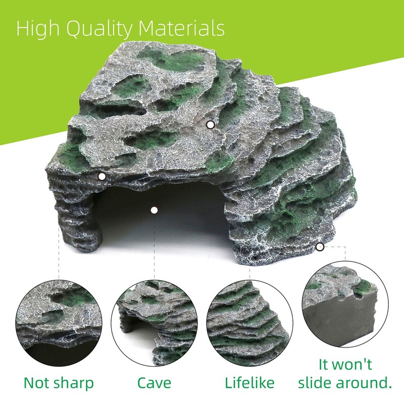 Large Reptile Hide Shale Scape Step Ledge, Reptile Cave Hideout,