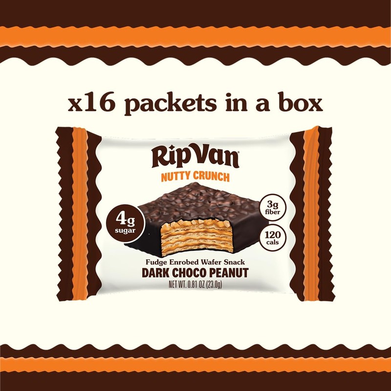 Rip Van Nutty Crunch Dark Chocolate Peanut Butter Wafer –