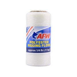AFW Waxed Polyester Rigging Floss, 30 lb / 13.6 kg Test, Natural, Approx 1/4 lb (.11 kg), 667 yd / 609 m