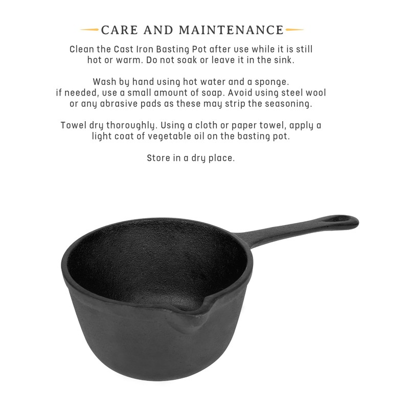 Jim Beam JB0204 Pre-Seasoned Heavy Duty Construction Cast Iron Basting