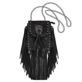 Fashion Fransentasche Damentasche PU Leder Franse Quaste Crossbody Bag Schultertasche Umhängetasche Damen klein Handytasche