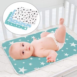 3 Pack Dipper Changing Pad, Maveek Portable Toddler Diaper Changing Pad Waterproof Baby Change Mats Premium Change Pad Liner Bed Pad Play Mat(Green&White&Blue)