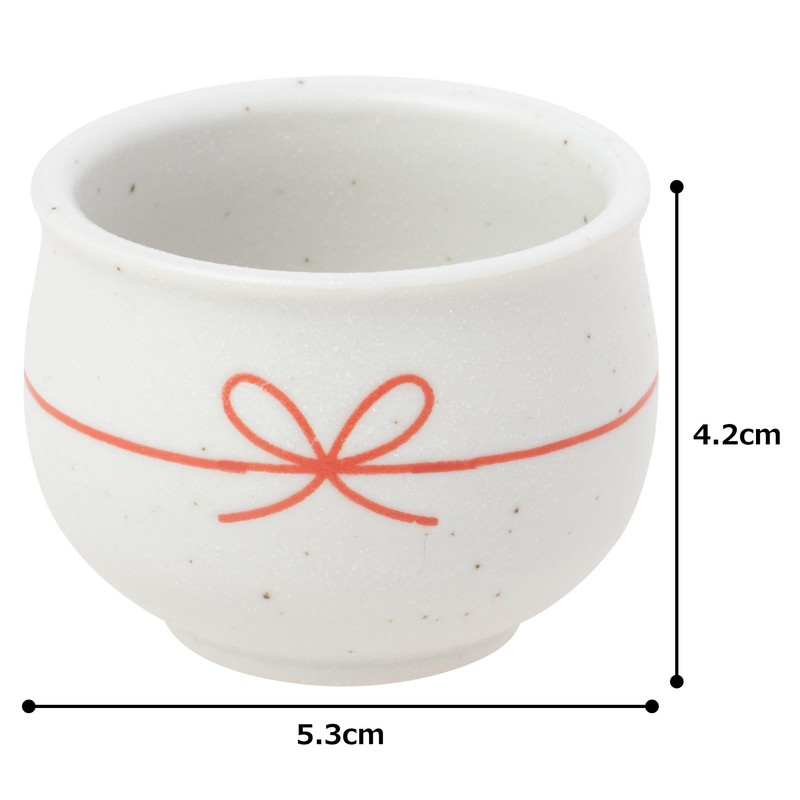 Koyo Pottery 23359 Guinomi Japanese Tableware, Round Knot Guinomi, White
