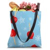christmas red candy apples blue Tote Bag