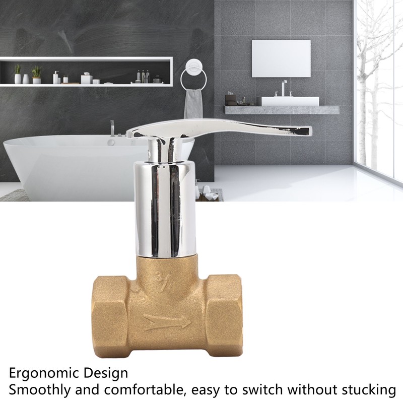 Water Stop Valve 3/4in Concealed Ceramic Brass Electroplated Water Valve