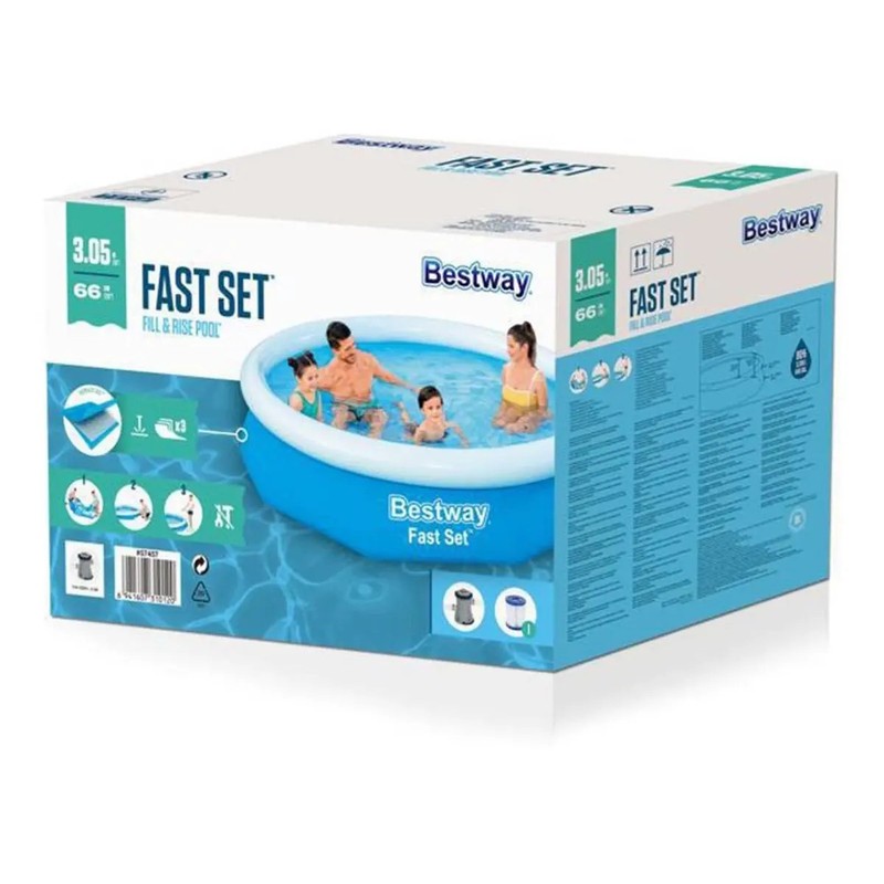 Alberca Piscina Semi Inflable Con Bomba Filtro Set Bestway Color