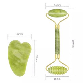 Gua Sha Face Massage Roller Set Natural Jade Stone Professional Beauty Tool UK