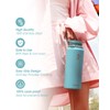 Coolflask Water Bottle 40 oz with Strap, Insulated Metal Water