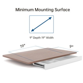 Under Desk Storage Drawer, 15.5Inch Shallow Under Desk Drawer Organizer