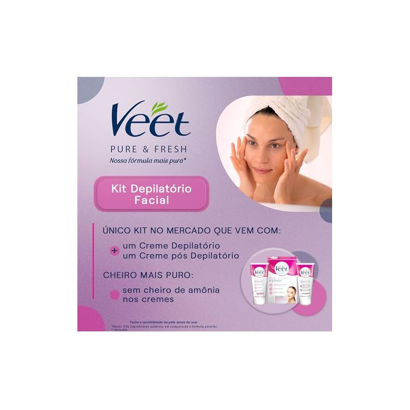 Veet Pure & Fresh Kit de Depilación Facial para Piel