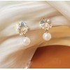 ONNFMH Pink Gold Cherry Blossom Bow-Knot 18k Women's Popular Earrings,