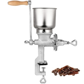 High Hopper Corn Grinder,Cast Iron Grain Grinder Manual Coffee Grinder,Mill-Heavy Duty Hand Grinder with Large Hopper for Barley Wheat Berries Coffee Chickpeas Pepper Dried Beans,Corn and Flours