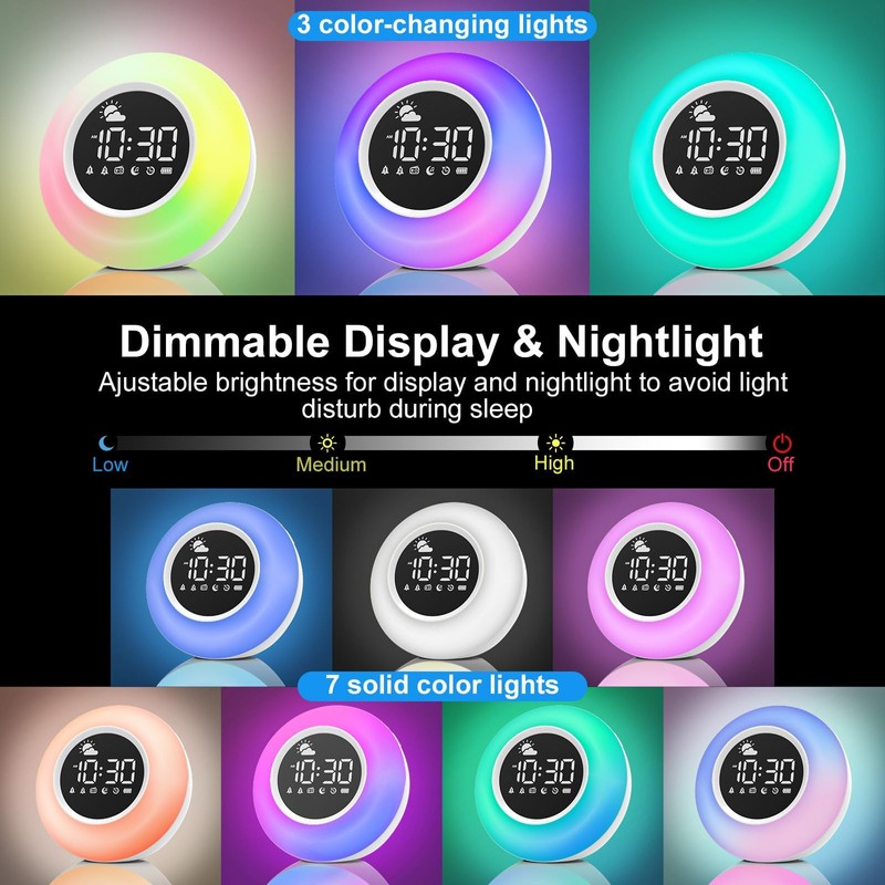 Children's Digital Alarm Clock, Sleep Trainer Children with Night Light,