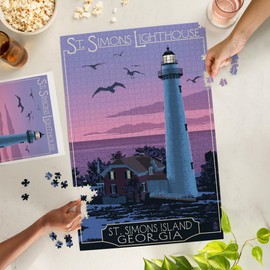 Lantern Press 1000 Piece Jigsaw Puzzle, St. Simons, Georgia, Lighthouse