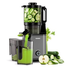 Cold Press Juicer, 5.7" Extra Large Feed Chute, Juice Extractor Machine with Dual Auger, Slow Masticating Juicer for Whole Vegetables and Fruits, High Juice Yield, Easy to Clean, BPA Free