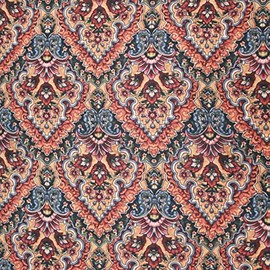 Super Soft Printed Cashmere Floral Polyester Fabric Sold Per 3 Metre Bundle 114cm Wide Light Weight (Orange)