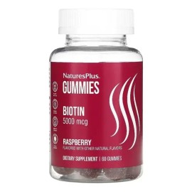 Gomitas Biotina NaturesPlus Frambuesa 5000mcg Veganas Sin Gluten 60 Pzs