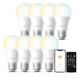 Sengled Dual Mode Smart Light Bulbs with Remote & App Control, LED Light Bulbs 2700K-6500K Dimmable, Remote Control Light Bulbs 60W Equiv, Group Control, Timing, Sunrise & Sunset (8P+ 1 Remote)