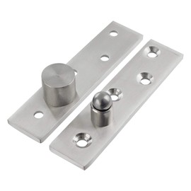 4 Inch Length Offset-Axes Rotating Hinge 360 Degree Door Pivot Hinge Concealing Up Down Shaft Hinges, Stainless Steel Brushed Nickel 2 Pcs
