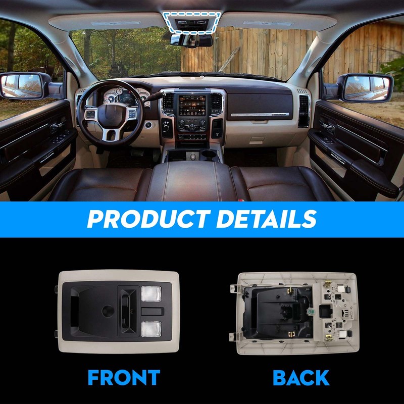 SIYOEN Overhead Console LED Dome Light & Map Lamp Assembly