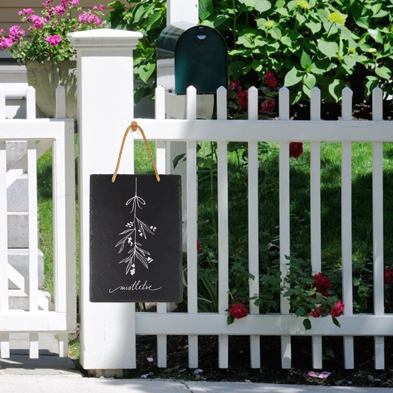 Slate Hanging Chalk Board, Kitchen Notes Blackboard, Black Chalkboard Signs,