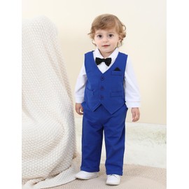 A&J DESIGN Baby Boy Birthday Outfit Infant Easter First Fourth of July Wedding Formal Dress Suits 3-6 Months Royal Blue