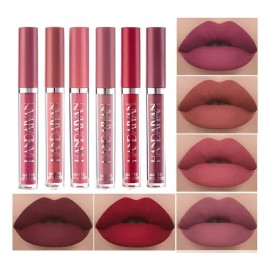 Set De 6 Labiales Handaiyan Lápiz Labial Color Rojo Mate