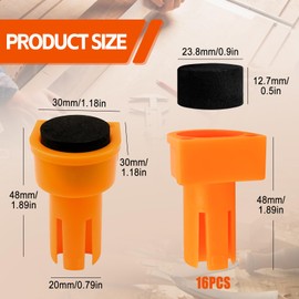 Nylon Dog Bench 16 Pcs Table Workbench Auxiliary Tool Positioning Bench Fits 19/20mm Dog Holes Stop Bench with Eyelets Bench Brake Inserts (20mm)