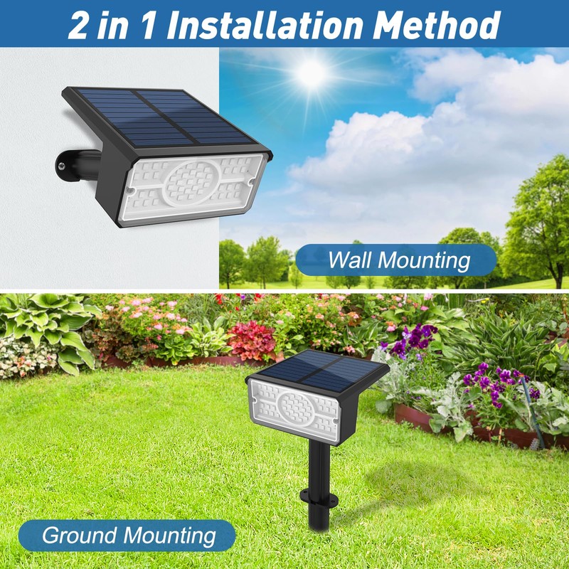 T-SUN Blue Solar Spot Lights Outdoor 4 Pack, 49 LED