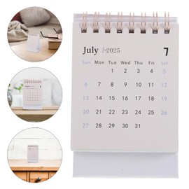 NUOBESTY Mini Desk Calendar 2026 White Standing Flip Small Table Calendar Monthly Planner for Home Office