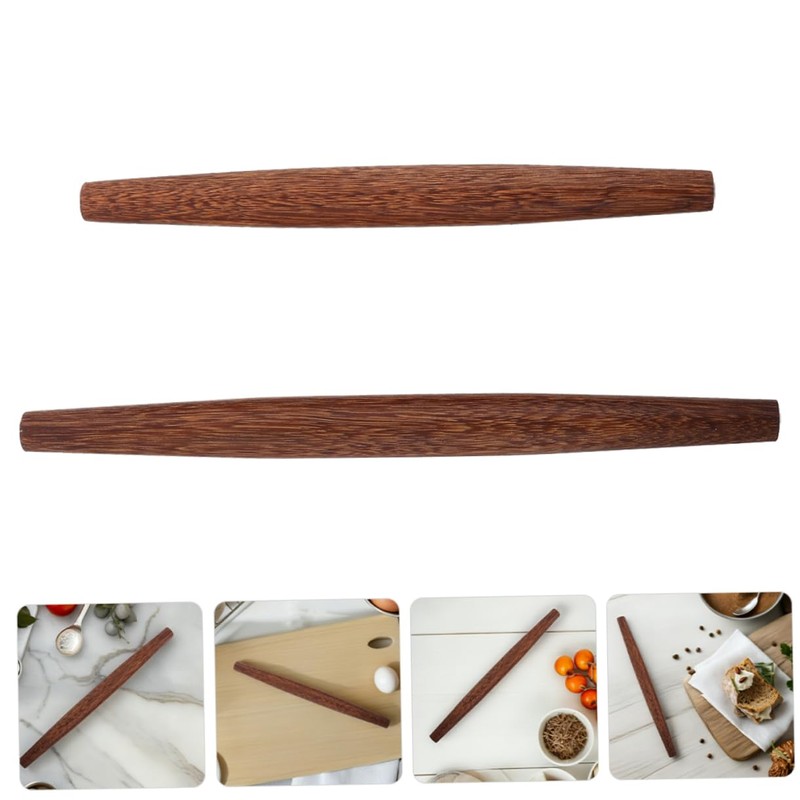 NOLITOY 2pcs Wooden Rolling Pin Nonstick Dough Rollers for Baking
