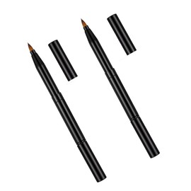 Minkissy 2pcs Retractable Dual-purpose Lip Brush Double-headed Makeup Brushes for Lipstick Eyeliner and Concealer Portable and Easy to Clean for Daily and Professional Use