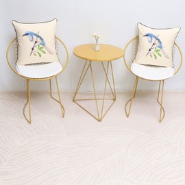 Pilmandu Set of 2 Embroidered Decorative Throw Pillow Covers Couch Square Pillowcases Cushion for Bedroom Sofa Farmhouse Decor 18x18 Inch (Blue Bird)