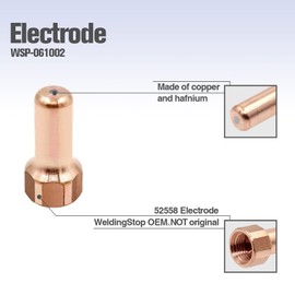 20 Piezas Punta de Soplete de Corte por Plasma Tapa Protectora de Electrodo Soporte 52558 51311 P1.3 Boquilla Consumibles de Latón para PT80 IPT-80 PTM-80 1,3mm/0,051 Pulgadas