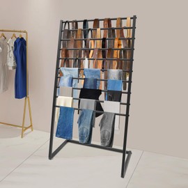 kunghei 10 Tier Tie & Scarf Rack, Pants Rack Belt Organizer Holder Towel Rack, Retail Display Stand Freestanding Scarves Rack Belt Pants Hanging Rack for Commercial Clothing Retail Store