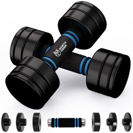 Northdeer Hand Weights Set 5lbs Pair (3lbs/4lbs/5lbs) Adjustable Black Coated Weight Set with Foam Handles Home Exercise Gym Workout for Women, Youth (5lbs×2)