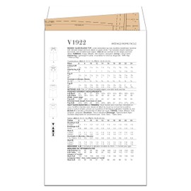 Vogue Misses' Sleeveless Top Sewing Pattern Kit, Design Code V1922, Sizes 6-8-10-12-14