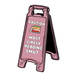 AnCaution Reading Smut Funny Wet Floor Sign Book Sticker, Kindle Sticker, Laptop Sticker, Bookish Gift, Emotional Support Kindle Sticker, Smut Sticker, Water Bottle Sticker 2in…
