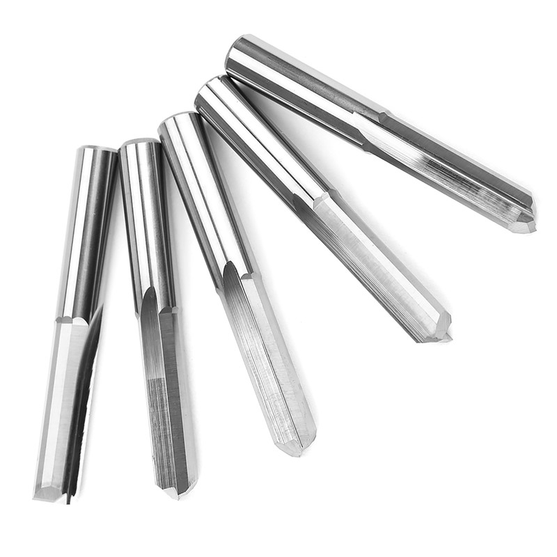 5PCS 6x22mm Router Cutting Bit Double Flute Straight Slot CNC