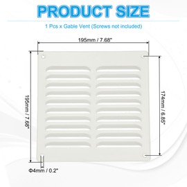 PATIKIL 8x8 Inch Aluminum Vent Cover, Screen Air Grille Ventilation Cover HVAC Louvered Grill for Home Kitchen Fireplace Bathroom Wall Ceiling, White