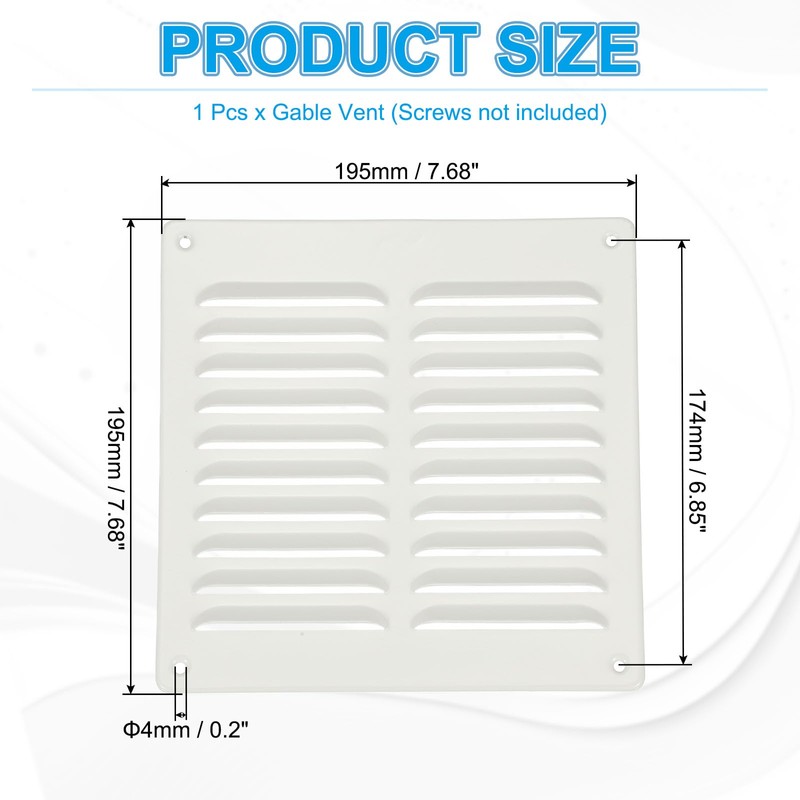 PATIKIL 8x8 Inch Aluminum Vent Cover, Screen Air Grille Ventilation
