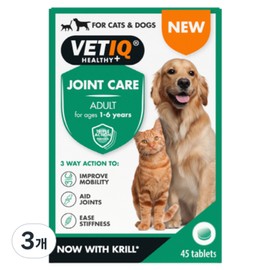 Bet IQ Pet Adult Joint Care Nutrient, 3, Bone and Joint Strengthening, 45 Tablets / 벳아이큐 반려동물 어덜트 조인트 케어 영양제, 3개, 뼈관절강화, 45정