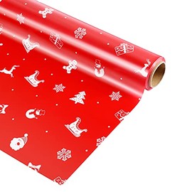 PRETYZOOM Christmas Cellophane Wrap Roll 2. 5 Mil Gift Basket Wrap Celophane Flower Wrapping Paper Christmas Party Supplies (3000x40cm)