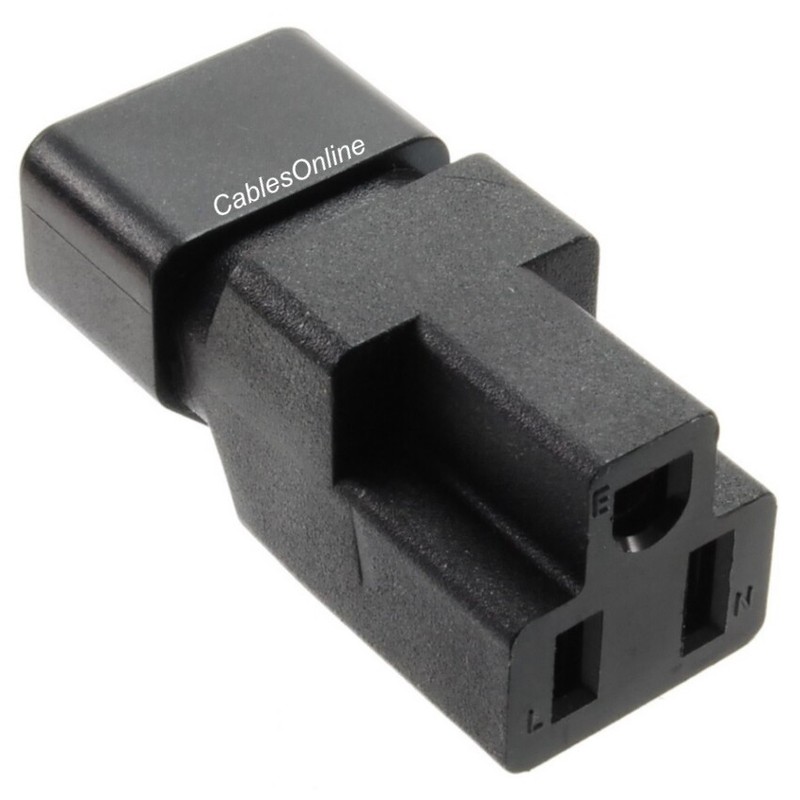 CablesOnline 5-Pack IEC 320 C14 Male to Nema 5-15R Female