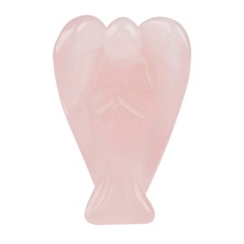KYEYGWO Pocket Guardian Angel Carved Gemstone Peace Angel Healing Crystal Ornaments Statues for Decoration 1.5", Pack of 2