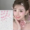 Cute Bow Rhinestone Tattoo Stickers for Makeup, Ribbon Heart Face
