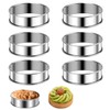 Kaquxibix 6-Piece Stainless Steel Muffin Ring Set, 8.5cm Non-Stick Baking