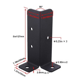 FarBoat 4Pcs Post Anchor Post Base Carbon Steel Brackets for Wood Mounting Kit Pergola Bracket, Black