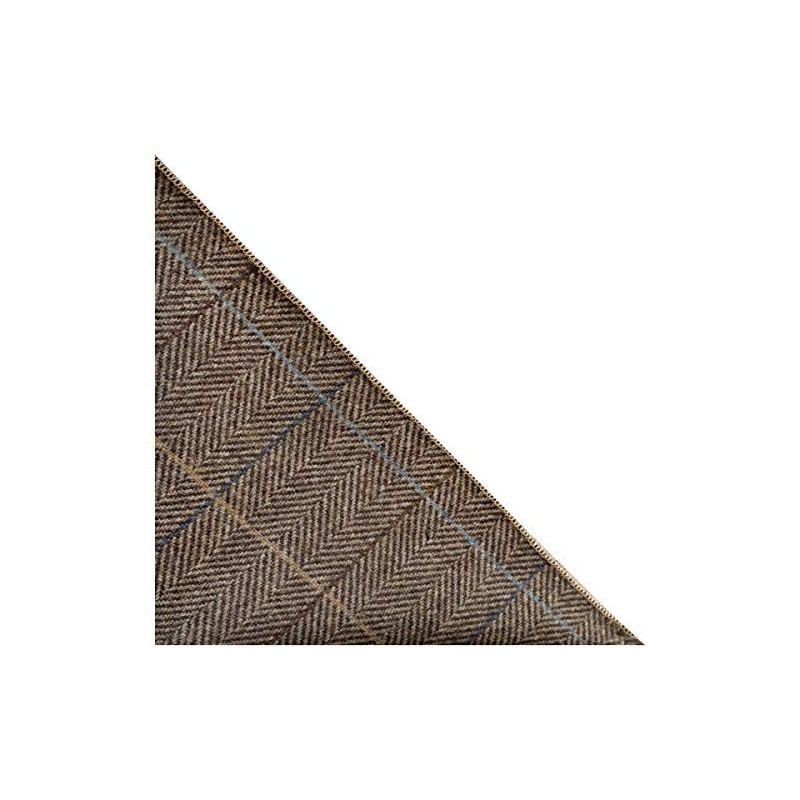Pañuelo cuadrado de bolsillo de tweed de lujo, color café