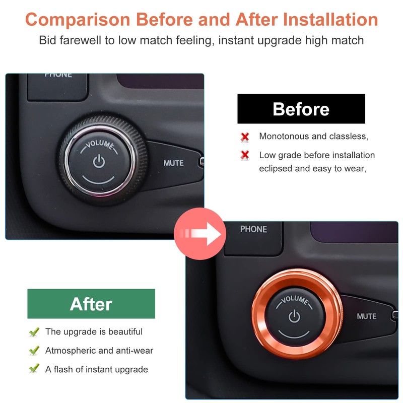 Voodonala Air Conditioner Headlight Center Console Switch Knob Trim for